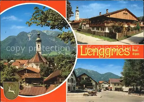 Lenggries Kirche Dorfmotive Kat. Lenggries