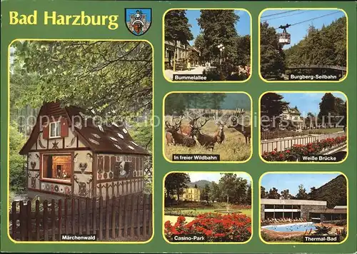 Bad Harzburg Maerchenwald Bummelallee Burgberg Seilbahn Rothirsche Weisse Bruecke Casino Park Thermalbad Kat. Bad Harzburg