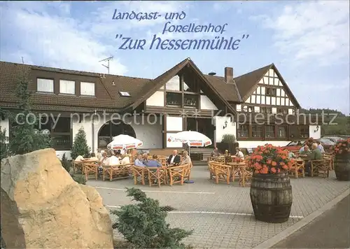Kleinlueder Landgasthof Zur Hessenmuehle Terrasse Kat. Grossenlueder