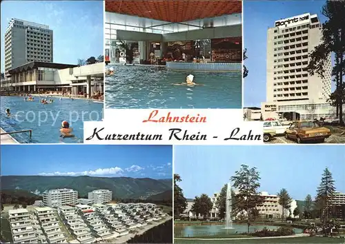 Lahnstein Kurzentrum Rhein Lahn Schwimmbad Hallenbad  Fliegeraufnahme Fontaene Kat. Lahnstein