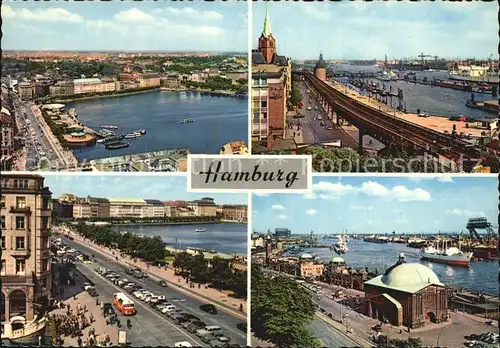 Hamburg Jungfernstieg Binnen und Aussenalster Hafen Kat. Hamburg