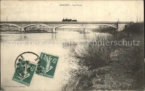 Roanne Loire Les Ponts Chemin de fer Bords de la riviere Kat. Roanne