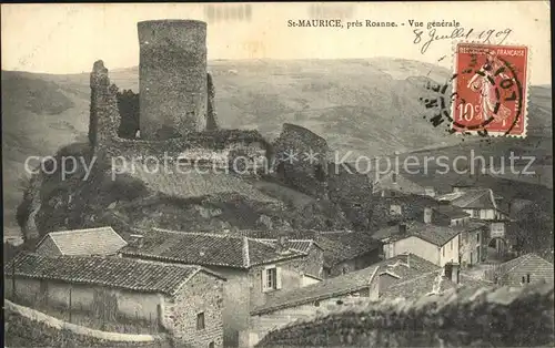 Saint Maurice sur Loire Vue generale Ruines du Chateau Kat. Saint Jean Saint Maurice sur Loire