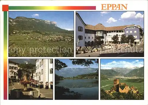 Eppan Suedtirol Panorama Montigglersee Schloss Hocheppan Kat. Italien