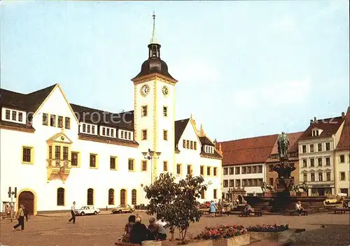 Freiberg Sachsen Obermarkt mit Rathaus Kat. Freiberg