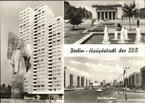 Berlin Leninplatz mit Lenindenkmal Karl Marx Alee Kat. Berlin