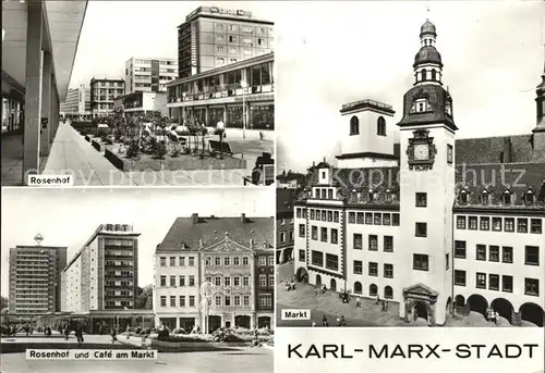 Karl Marx Stadt Markt Rosenhof Cafe am Markt Kat. Chemnitz