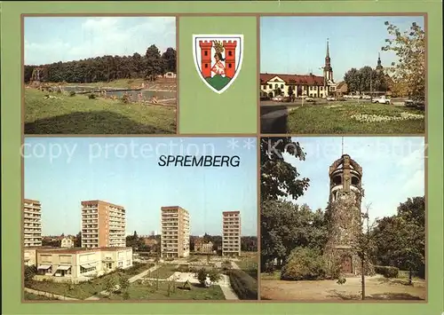 Spremberg Niederlausitz Grodk Freibad Markt Georgenbergturm Kat. Spremberg