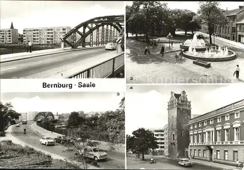 Bernburg Saale Nienburger Tor Friedensbruecke Lindenplatz  Kat. Bernburg