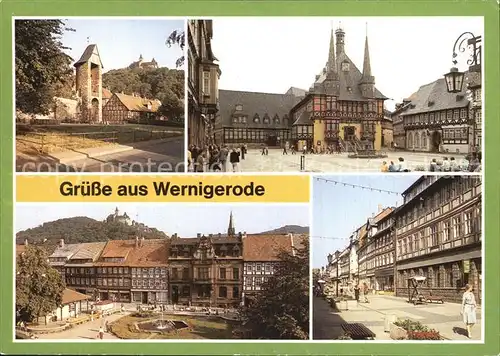 Wernigerode Harz Stadtmauer Nikolaiplatz Breite Strasse Kat. Wernigerode