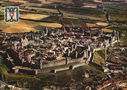Carcassonne Vue d ensemble de remparts en double enceinte  Kat. Carcassonne