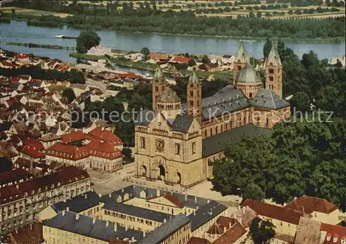 Speyer Rhein Fliegeraufnahme mit Dom Kat. Speyer