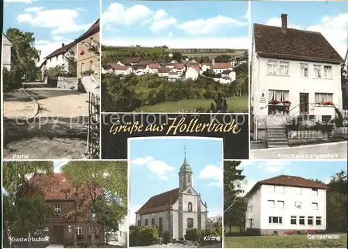 Hollerbach Buchen Kolonialwarengeschaeft Gastwirtschaft Caritasheim Kirche / Buchen (Odenwald) /Neckar-Odenwald-Kreis LKR