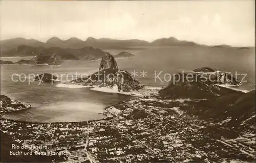 Rio de Janeiro Bucht und Gesamtansicht Fliegeraufnahme Trinks Bildkarte Reihe 780 Bild 8 Kat. Rio de Janeiro