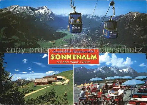 Garmisch Partenkirchen Bergrestaurant Sonnenalm mit Seilbahn Kat. Garmisch Partenkirchen