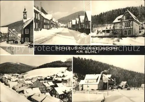 Schleusingerneundorf Ortspartien im Winter Kat. Nahetal Waldau