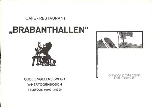 S Hertogenbosch Cafe Restaurant Brabanthallen Kuenstlerkarte Trierzaaal Kat. Den Bosch Niederlande