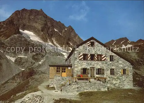 Darmstaedter Huette im Ferwall mit Kuchenspitze Scheibler Kat. Moostal Pians Tirol