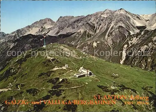 Galzig und Valluga Bergbahn Fliegeraufnahme Kat. St. Anton am Arlberg
