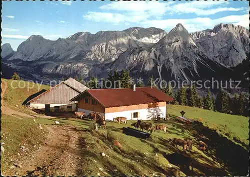 Lermoos Tirol Duftlalm mit Mieminger Gebirge Kat. Lermoos