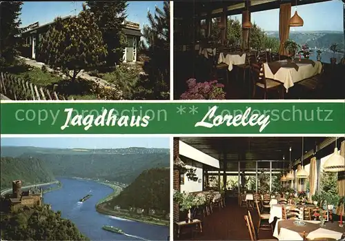 Urbar Koblenz Jagdhaus Loreley Terrasse Gaststube Panorama  Kat. Urbar