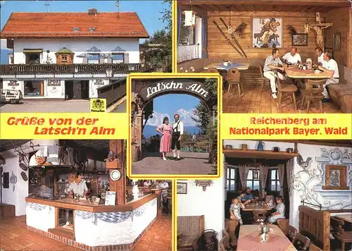 Reichenberg Unterfranken Latsch n Alm Aussen  und Innenansicht Bar Gaststube Kat. Reichenberg