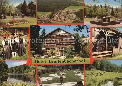 Waldachtal Hotel Breitenbacher Hof Teilansicht Wasserrad Minigolf See Trachtentraeger Kat. Waldachtal