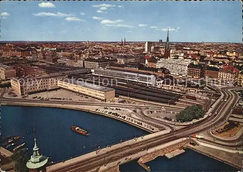 Stockholm Aussicht vom Rathausturm ueber die Innenstadt Kat. Stockholm