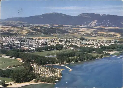 Yverdon VD Lac de Neuchatel et Jura Fliegeraufnahme Kat. Yverdon