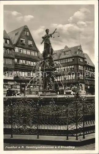 Frankfurt Main Gerechtigkeitsbrunnen auf dem Roemerberg Kat. Frankfurt am Main