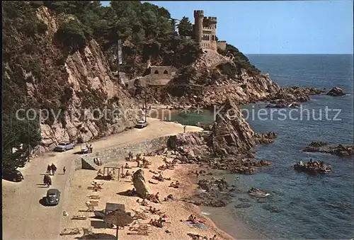 Lloret de Mar Playa sa Caleta e il Castillo Kat. Costa Brava Spanien