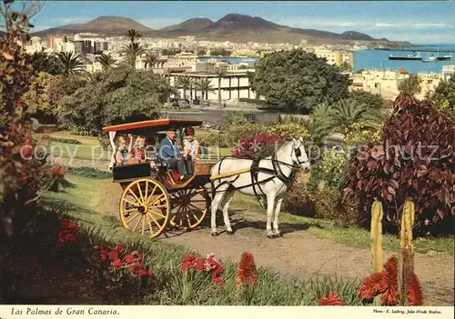 Las Palmas Gran Canaria Kuestenpartie mit Pferdekutsche Kat. Las Palmas Gran Canaria
