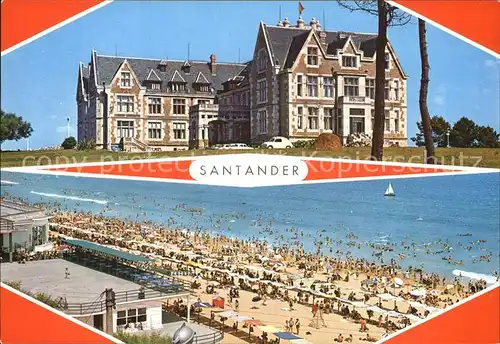 Santander Gebaeude und Strand Kat. Santander