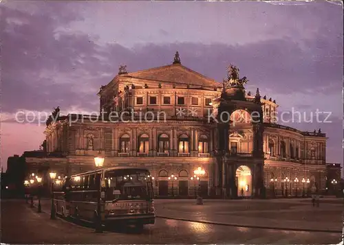 Dresden Semper Opernhaus Nachtaufnahme Kat. Dresden Elbe