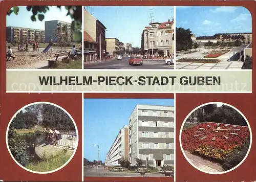 Guben Wilhelm Pieck Stadt Blumenuhr Stadtpark Kat. Guben