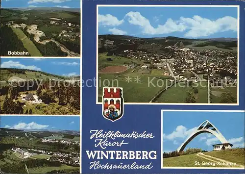 Winterberg Hochsauerland Bobbahn Sankt Georg Schanze Panorama Kat. Winterberg