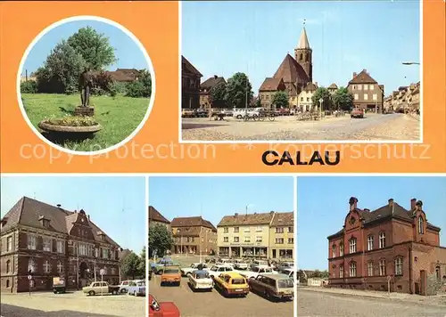 Calau Parkanlage Park Rathaus Post Platz des Friedens Kat. Calau
