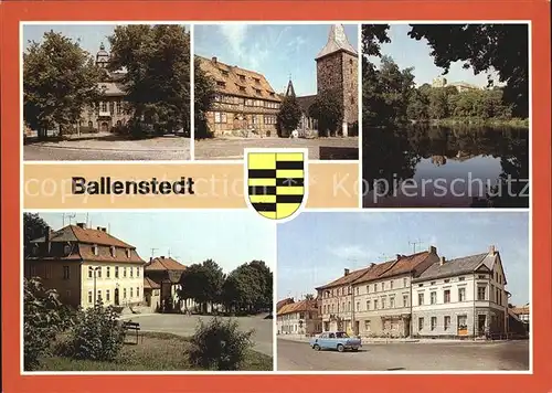 Ballenstedt Rathaus Alter Markt Schlossteich Wilhelm Pieck Allee Kat. Ballenstedt