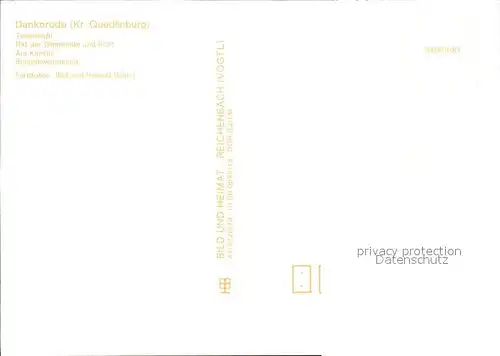Dankerode Quedlinburg Rat der Gemeinde Post Kuhtor Bungalowsiedlung Kat. Dankerode Quedlinburg