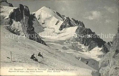 Dauphine Massif du Pelvoux Pic des Agneaux Alpes Gebirgspanorama Kat. Grenoble