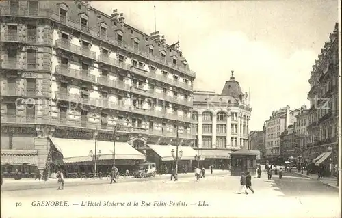 Grenoble Hotel Moderne et la Rue Felix Poulat Kat. Grenoble