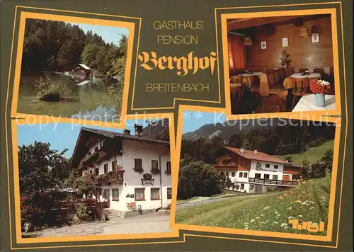 Breitenbach Inn Gasthaus Pension Berghof Kat. Breitenbach am Inn