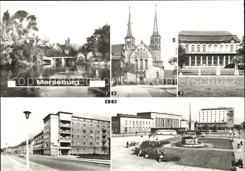 Merseburg Saale Neumarktbruecke Dom Schlossgartensalon Gagarinplatz Kat. Merseburg