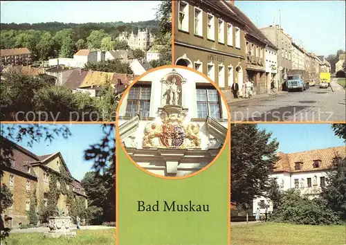 Bad Muskau Oberlausitz altes Schloss Wappen Moorbad Kat. Bad Muskau