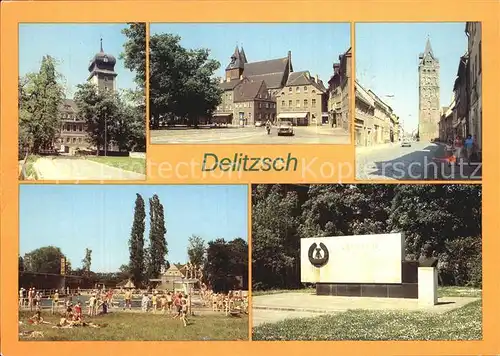 Delitzsch Schloss Marktplatz Breite Strasse Freibad  Kat. Delitzsch