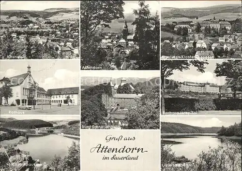 Attendorn Ursulinenkloster Rathaus Stausee Ahaus Barbara Hospital Burg Kat. Attendorn