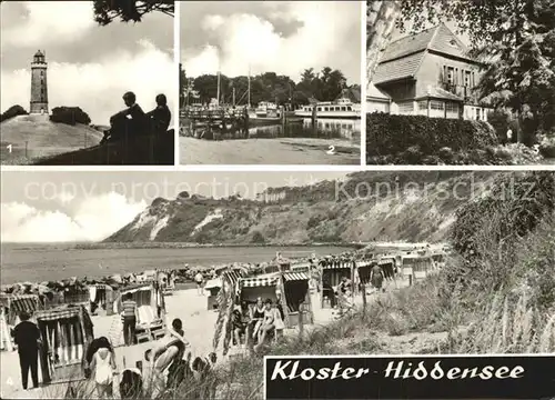 Kloster Hiddensee Leuchtturm Hafen Gerhart Hauptmann Gedenkstaette Strand Kat. Insel Hiddensee