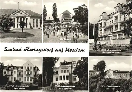 Heringsdorf Ostseebad Usedom Kulturhaus Kurkonzert FDGB Heim Paul Heine Ostseeblick  Kat. Heringsdorf