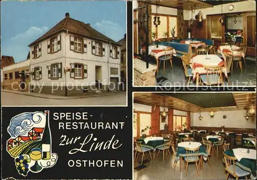 Osthofen Rheinhessen Gasthaus Zur Linde Kat. Osthofen