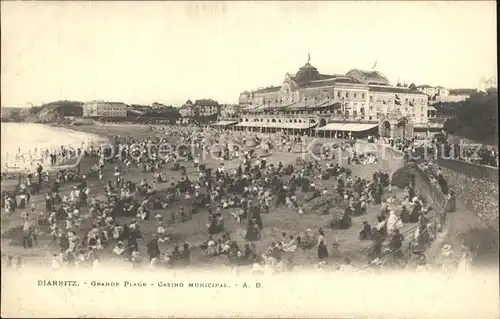 Biarritz Pyrenees Atlantiques Grande Plage Casino Municipal Kat. Biarritz